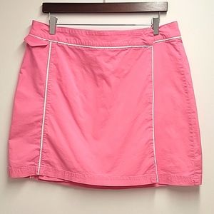 Dockers Golf Real Wrap Skirt Pink and White 97% Cotton 3% Spandex Size 12